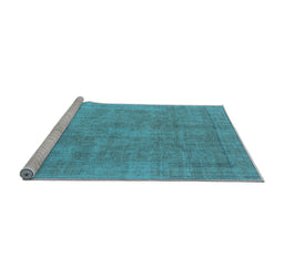 Sideview of Machine Washable Oriental Light Blue Industrial Rug, wshurb1727lblu