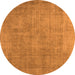 Round Oriental Orange Industrial Rug, urb1727org