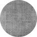 Round Machine Washable Oriental Gray Industrial Rug, wshurb1727gry