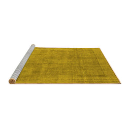 Sideview of Machine Washable Oriental Yellow Industrial Rug, wshurb1727yw