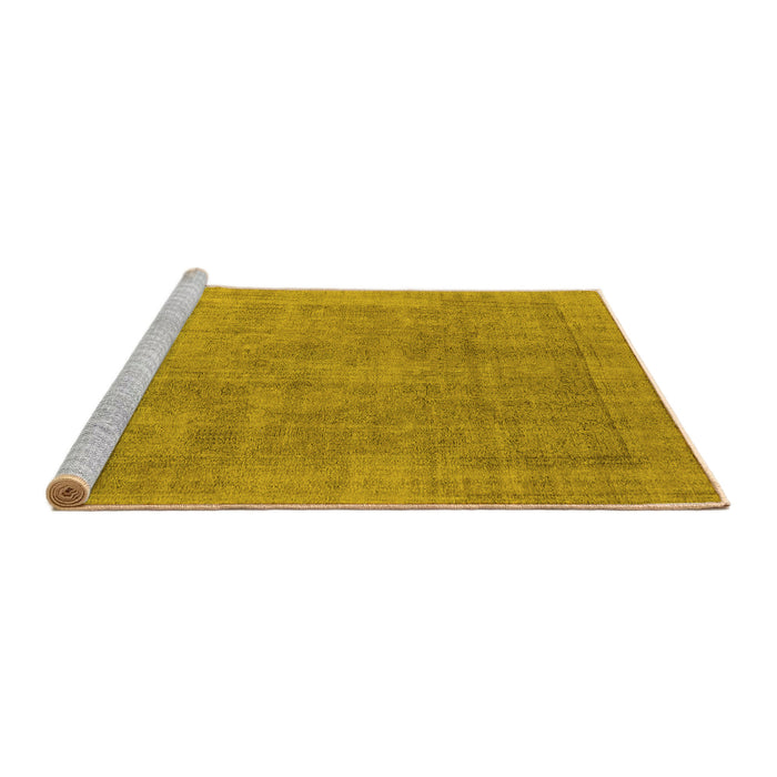 Sideview of Machine Washable Oriental Yellow Industrial Rug, wshurb1727yw