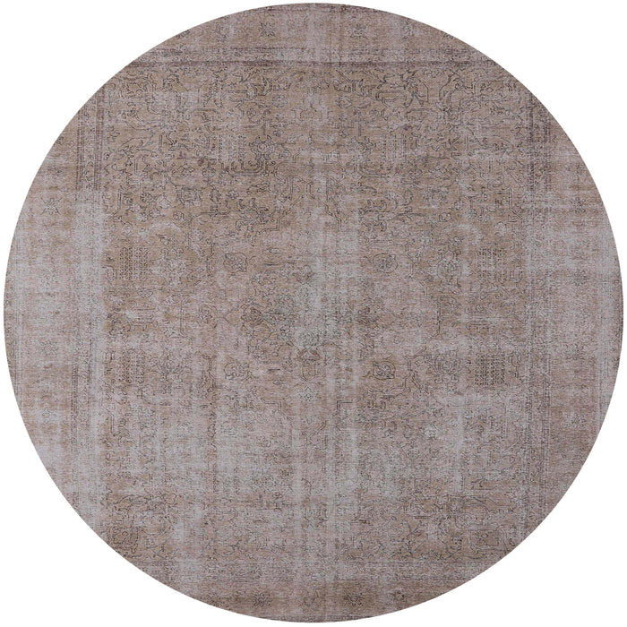 Round Machine Washable Industrial Modern Rose Dust Purple Rug, wshurb1727