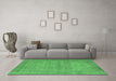 Machine Washable Oriental Emerald Green Industrial Area Rugs in a Living Room,, wshurb1728emgrn