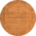 Round Oriental Orange Industrial Rug, urb1728org