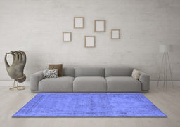 Machine Washable Oriental Blue Industrial Rug in a Living Room, wshurb1728blu