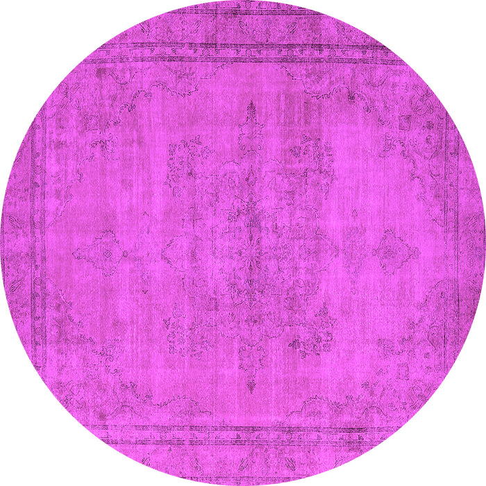 Round Oriental Pink Industrial Rug, urb1728pnk