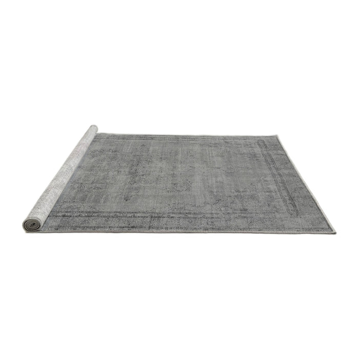Sideview of Machine Washable Oriental Gray Industrial Rug, wshurb1728gry