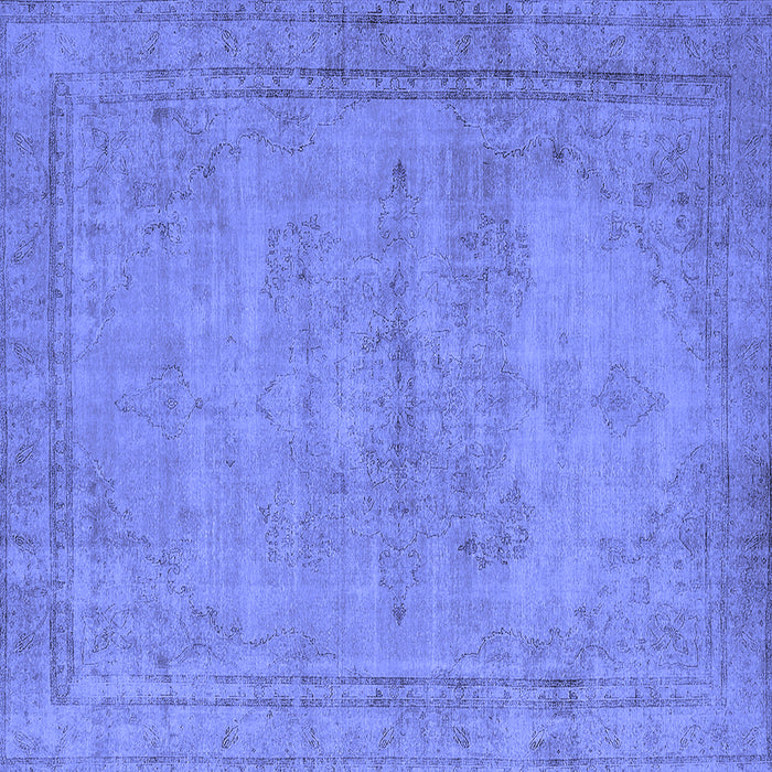 Square Machine Washable Oriental Blue Industrial Rug, wshurb1728blu