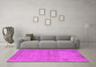 Machine Washable Oriental Pink Industrial Rug in a Living Room, wshurb1728pnk