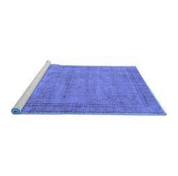 Sideview of Machine Washable Oriental Blue Industrial Rug, wshurb1728blu