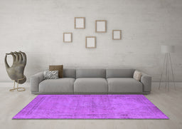 Machine Washable Oriental Purple Industrial Area Rugs in a Living Room, wshurb1728pur