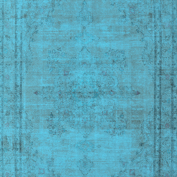 Machine Washable Oriental Light Blue Industrial Rug, wshurb1728lblu
