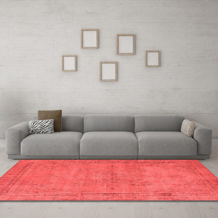 Industrial Red Washable Rugs