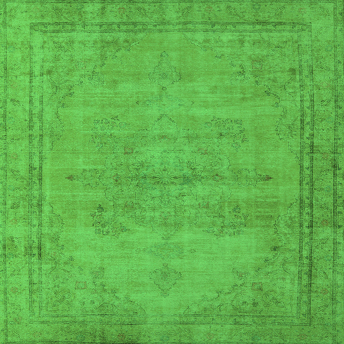 Square Oriental Green Industrial Rug, urb1728grn