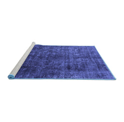 Sideview of Machine Washable Oriental Blue Industrial Rug, wshurb1729blu
