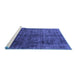 Sideview of Machine Washable Oriental Blue Industrial Rug, wshurb1729blu