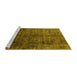 Sideview of Machine Washable Oriental Yellow Industrial Rug, wshurb1729yw