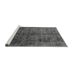 Sideview of Machine Washable Oriental Gray Industrial Rug, wshurb1729gry