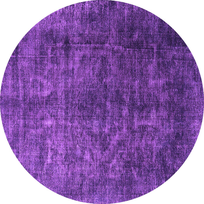 Round Oriental Purple Industrial Rug, urb1729pur