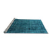 Sideview of Machine Washable Oriental Light Blue Industrial Rug, wshurb1729lblu