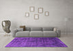 Machine Washable Oriental Purple Industrial Area Rugs in a Living Room, wshurb1729pur