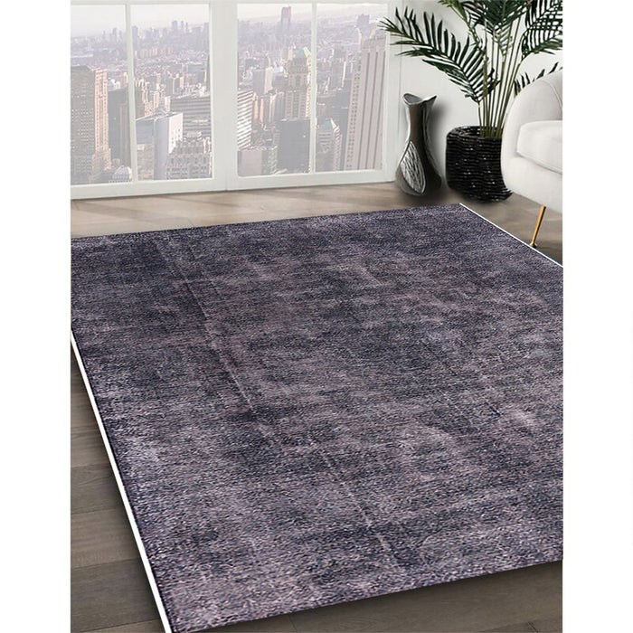 Mid-Century Modern Plum Purple Oriental Rug in Family Room, urb1729