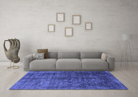 Machine Washable Oriental Blue Industrial Rug, wshurb1729blu