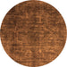 Round Oriental Orange Industrial Rug, urb1729org