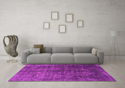 Machine Washable Oriental Pink Industrial Rug in a Living Room, wshurb1729pnk