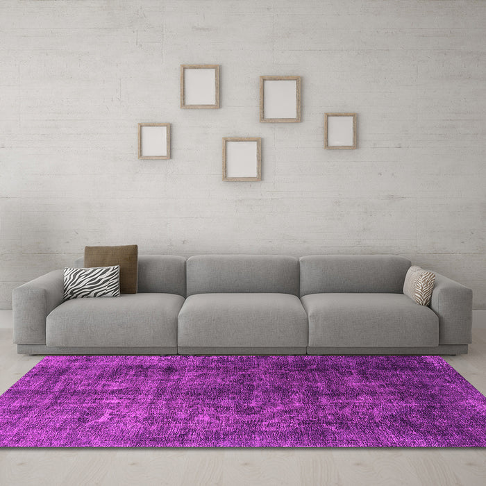 Machine Washable Oriental Pink Industrial Rug in a Living Room, wshurb1729pnk