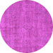 Round Oriental Pink Industrial Rug, urb1730pnk