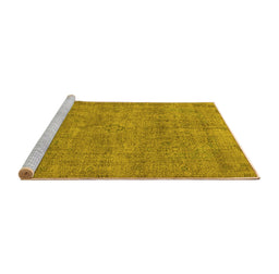 Sideview of Machine Washable Oriental Yellow Industrial Rug, wshurb1730yw
