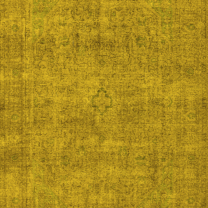 Machine Washable Oriental Yellow Industrial Rug, wshurb1730yw