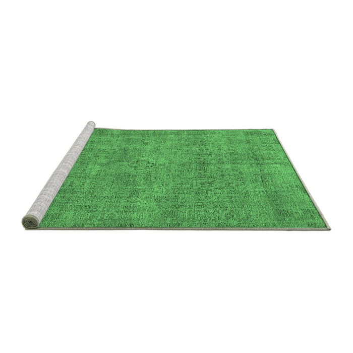 Sideview of Machine Washable Oriental Emerald Green Industrial Area Rugs, wshurb1730emgrn