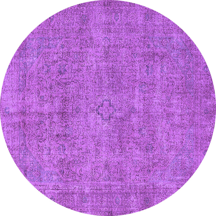 Round Machine Washable Oriental Purple Industrial Area Rugs, wshurb1730pur