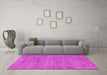 Machine Washable Oriental Pink Industrial Rug in a Living Room, wshurb1730pnk