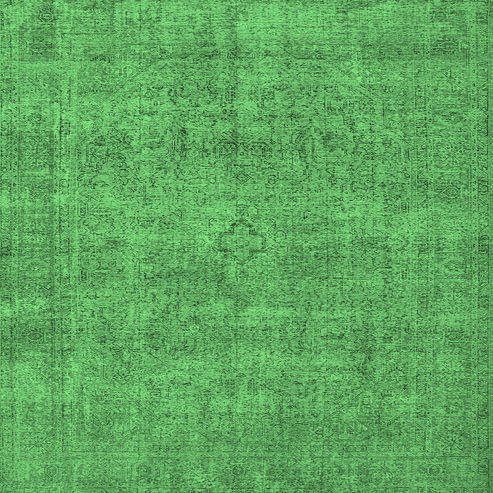 Square Oriental Emerald Green Industrial Rug, urb1730emgrn