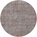 Round Mid-Century Modern Puce Purple Oriental Rug, urb1730