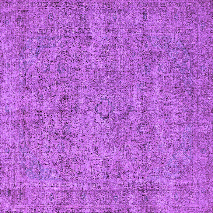 Square Machine Washable Oriental Purple Industrial Area Rugs, wshurb1730pur