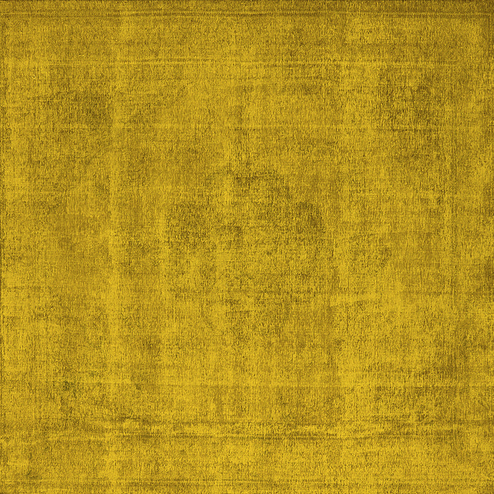 Square Machine Washable Oriental Yellow Industrial Rug, wshurb1731yw