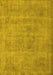 Machine Washable Oriental Yellow Industrial Rug, wshurb1731yw