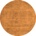 Round Oriental Orange Industrial Rug, urb1731org