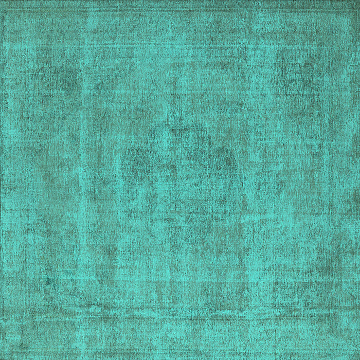 Square Oriental Turquoise Industrial Rug, urb1731turq