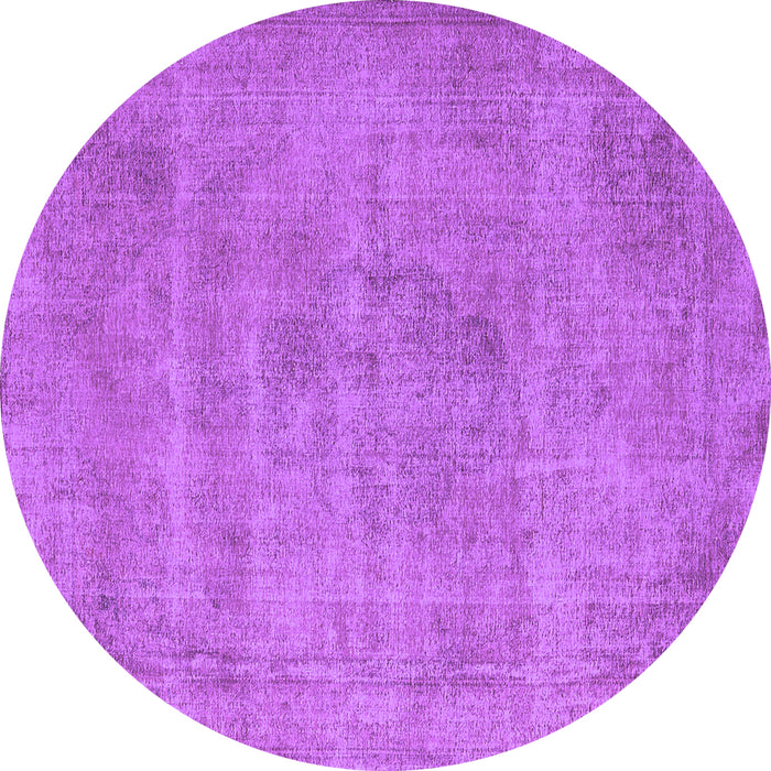 Round Oriental Purple Industrial Rug, urb1731pur