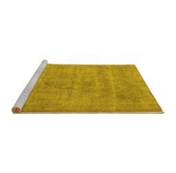 Sideview of Machine Washable Oriental Yellow Industrial Rug, wshurb1731yw