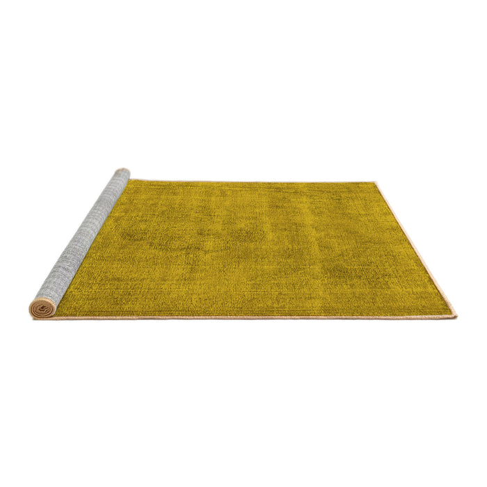 Sideview of Machine Washable Oriental Yellow Industrial Rug, wshurb1731yw
