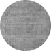 Round Oriental Gray Industrial Rug, urb1731gry