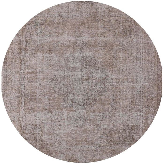 Round Machine Washable Industrial Modern Rose Dust Purple Rug, wshurb1731