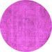 Round Oriental Pink Industrial Rug, urb1731pnk