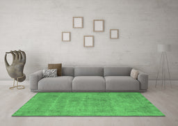 Machine Washable Oriental Emerald Green Industrial Area Rugs in a Living Room,, wshurb1731emgrn